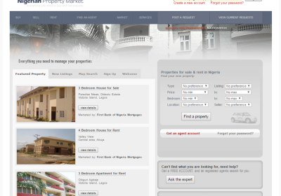 Web design Portfolio: Nigerian Property Market